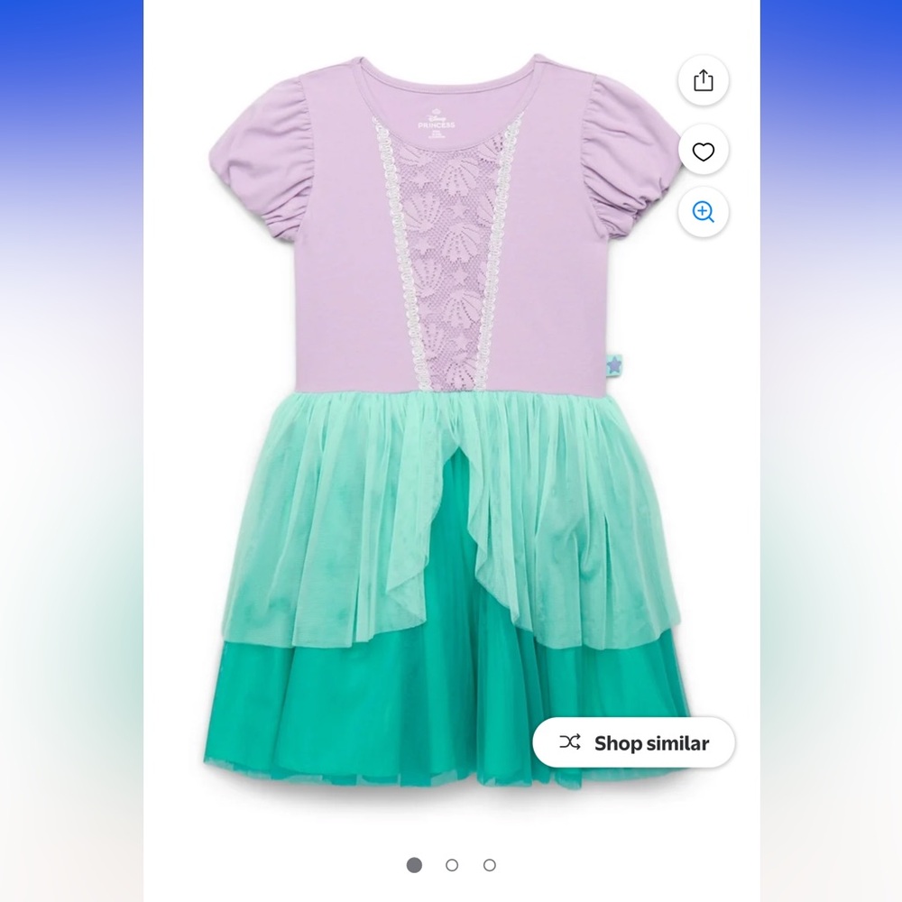 NWOT Disney Princess Ariel Little Mermaid Dress